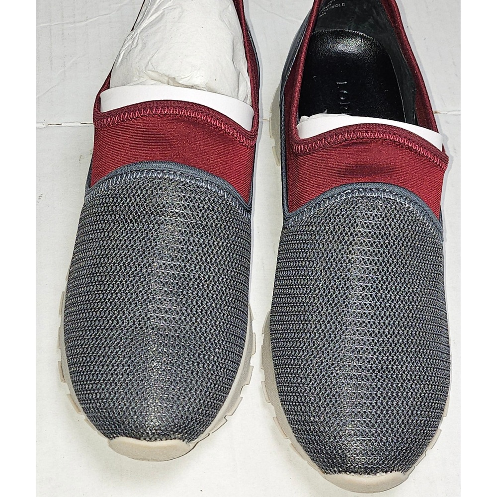 Lori Goldstein LOGO LI-POSY Carbon Grey Mesh Neoprene Slip On Sneakers Womens 5M